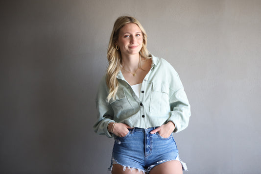 Cropped Button - Up Shirt