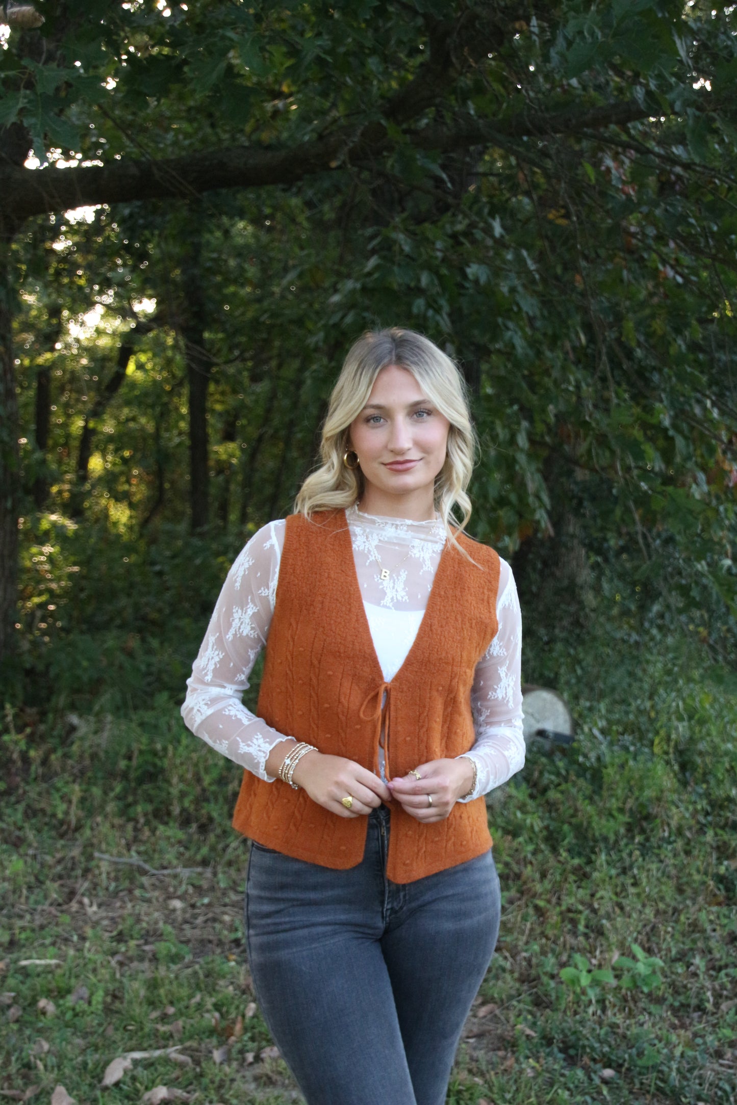 V-neck Ribbon Bow tie front lace up knit Cardigan