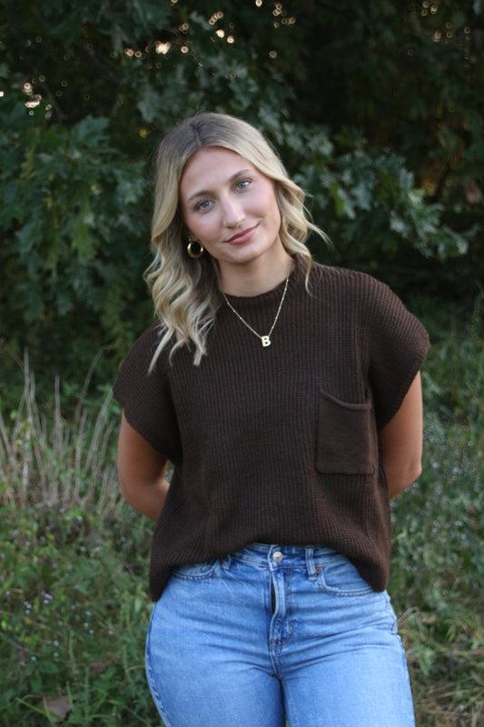 Drop Shoulder Rib - Knit Sweater Top