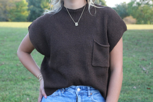 Drop Shoulder Rib - Knit Sweater Top