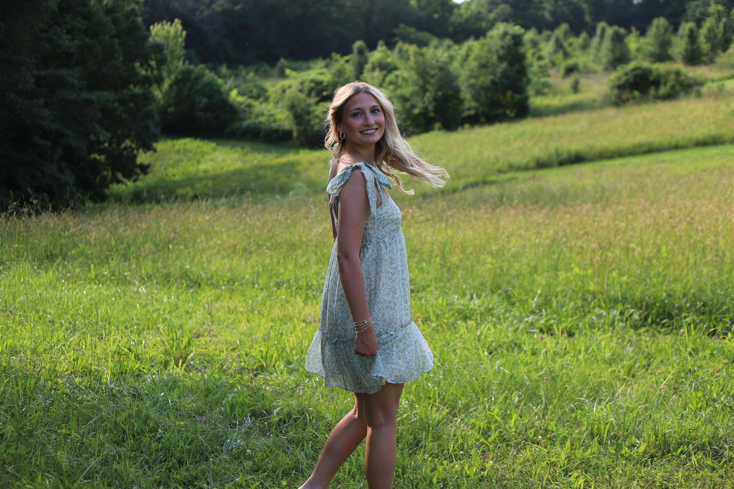 Floral Baby Doll Ruffled Tier Mini Dress