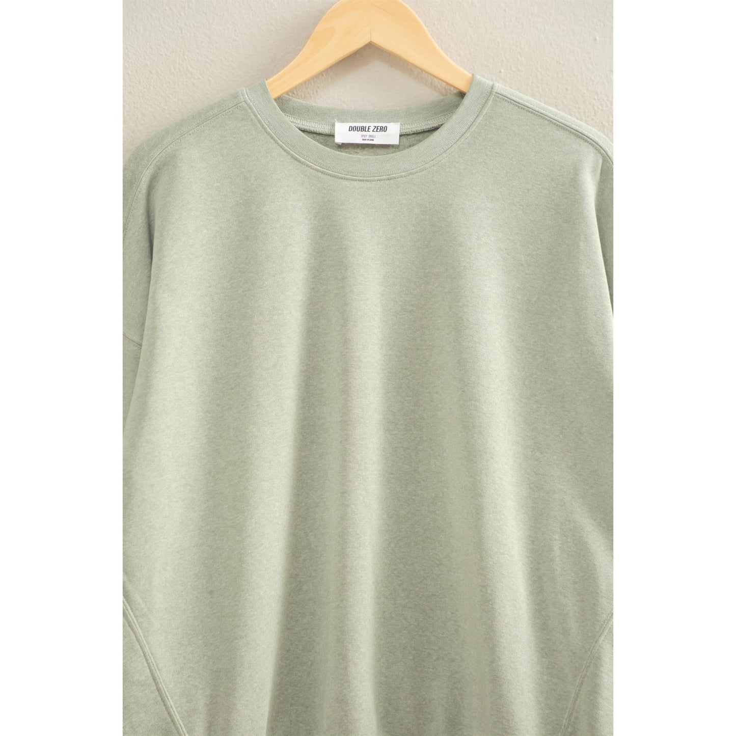 Keeping It Casual Long Sleeve Sweatshirt: SAGE GREEN